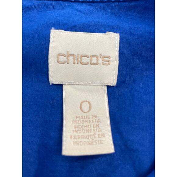 Chico's Blue long sleeve button up size 0 Small 100% Cotton - Picture 3 of 12
